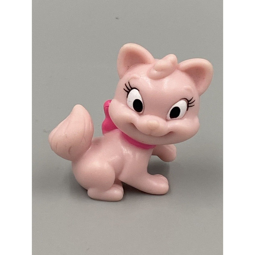 Mattel 1.75” Pink Kitty Cat w/ Bow Figure Hard Plastic Figure